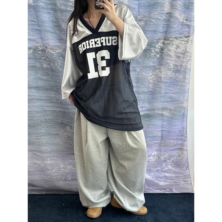 ❤️‍🔥기모선택│업그레이드 ver.│누적판매1,000 돌파 기념│4size!❤️‍🔥[UNISEX/기획특가]사이드 폴드 핀턱 스트링 루즈 와이드 벌룬 트레이닝 팬츠(2color) 상세 이미지 69