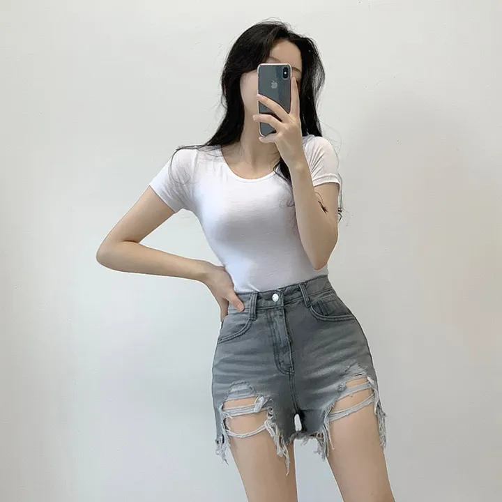 [목늘어짐X묶음할인!]몸매잡아주는 쫀쫀한 라운드 반팔티셔츠 상세 이미지 10