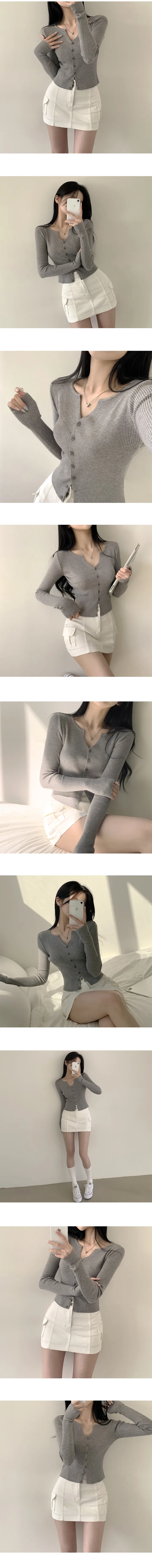 [말라보이는~/부드러워요] 기분 좋은 핏감, 골지 슬림핏 크롭 긴팔 니트가디건 (8color) 상세 이미지 10