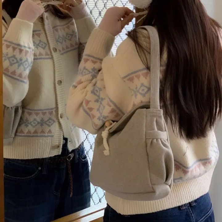 [연말룩❄부드러워요💭]키츠 윈터 노르딕 자가드 파스텔 루즈핏 니트 가디건 2color 상세 이미지 39