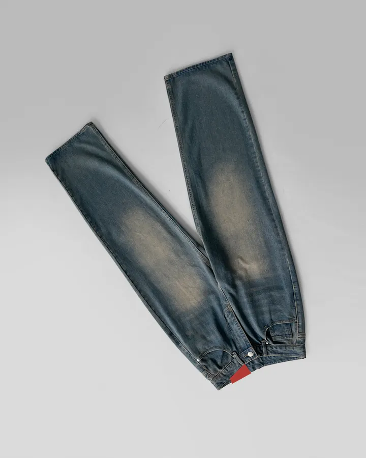 [3기장/~3XL] 스모크 워싱 와이드 정핏 일자 캐쥬얼 데일리 데님 팬츠 바지 상세 이미지 53