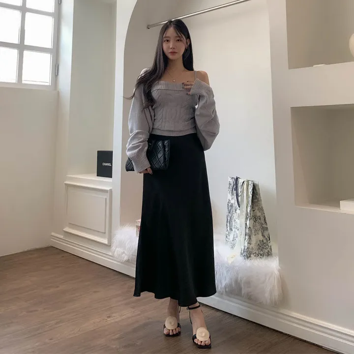 [찐애정템ㅠ고퀄버전*나시볼레로setෆ부유방삭제핏] 빈츠 꽈배기 끈나시 + 루즈핏 긴팔 볼레로 세트 니트 탑 나시 크롭 볼레로 가디건 스판 긴팔 투피스 세트 봄 가을 데일리룩 데이트 상세 이미지 39