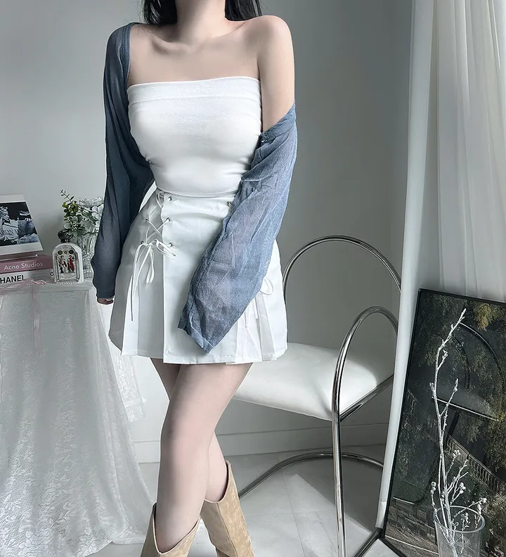 [1+1 할인!] 린조 시스루 볼레로 가디건 여름가디건 볼레로가디건 시스루 니트가디건 크롭 볼레로가디건 상세 이미지 7