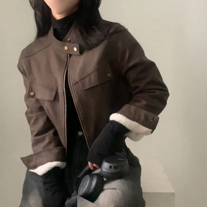 Made [왕따뜻] 몽블 스웨이드 차이나 크롭자켓, 집업 - 4color 상세 이미지 27