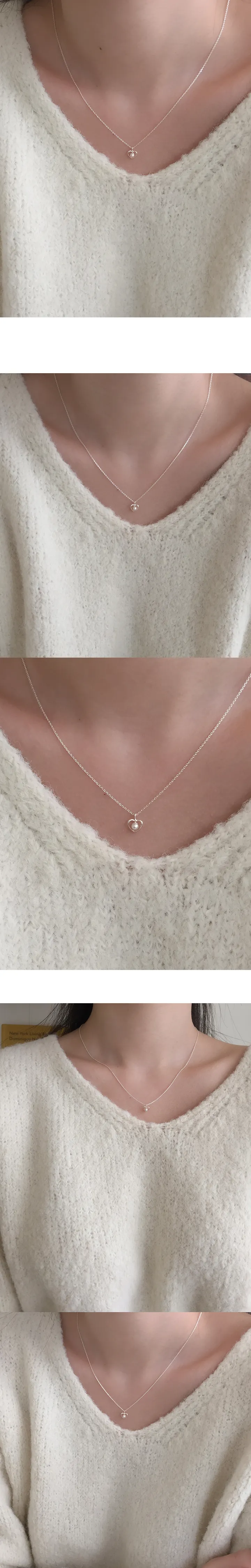 harmony necklace (silver925)(빠른출발) 진주목걸이 미니펜던트 미니하트목걸이 상세 이미지 2