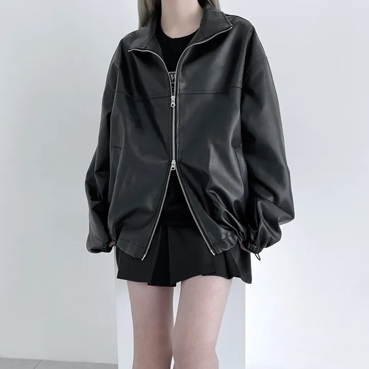 balloon leather jacket! 2col 상세 이미지 5