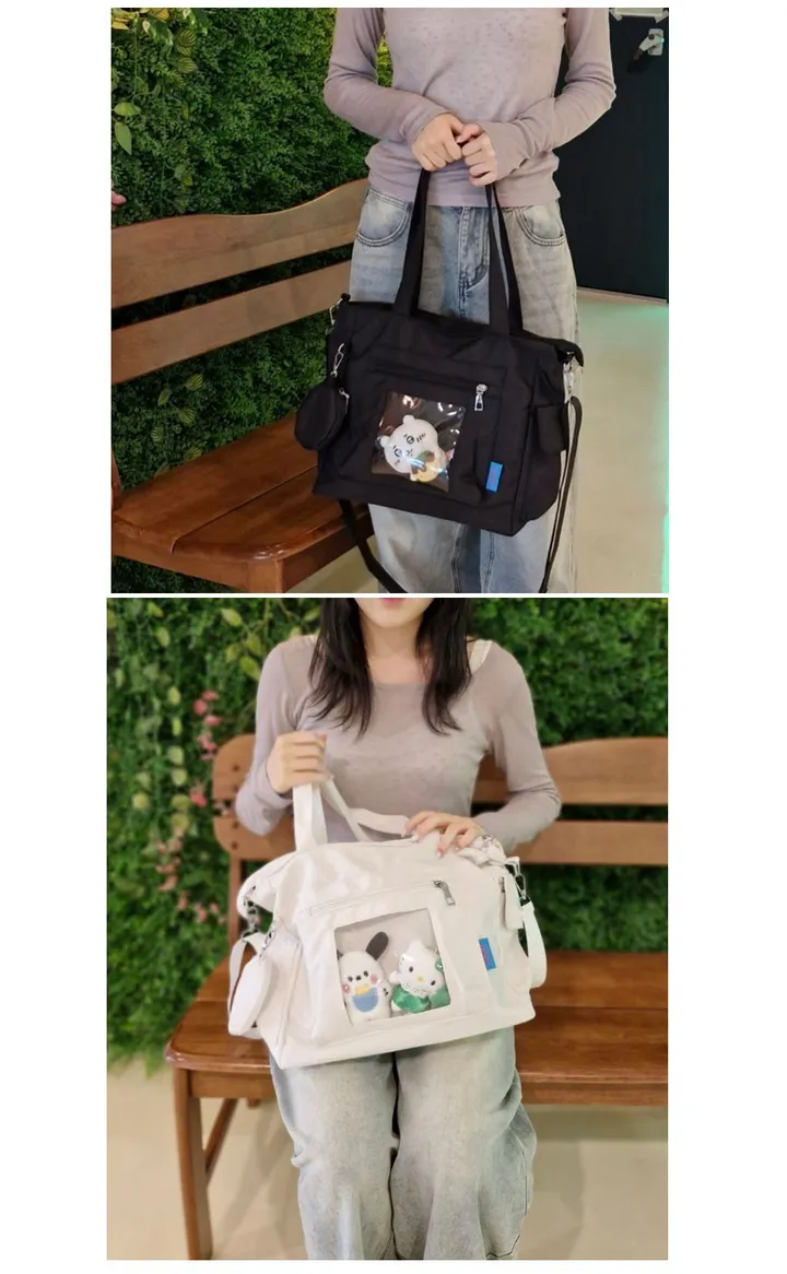 [재입고 완료]키링선물 덕질가방 학생가방 투명창 보부상 노트북가방 나일론가방 에코백 캔버스백  소품가방 상세 이미지 5