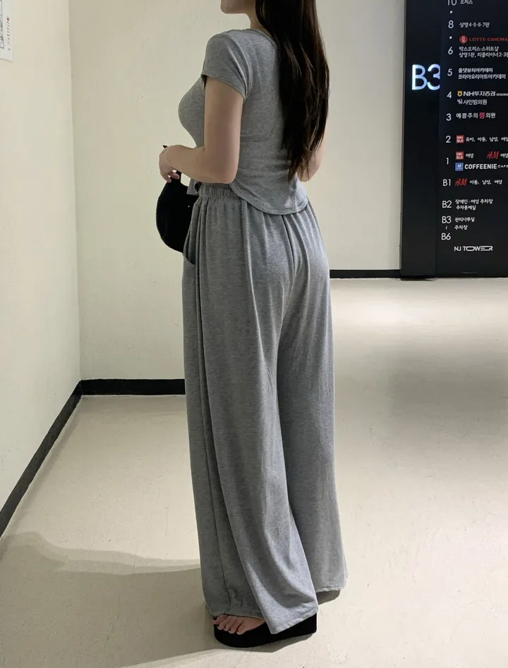 후리 훌 핀턱 와이드 트레이닝 팬츠 상세 이미지 35