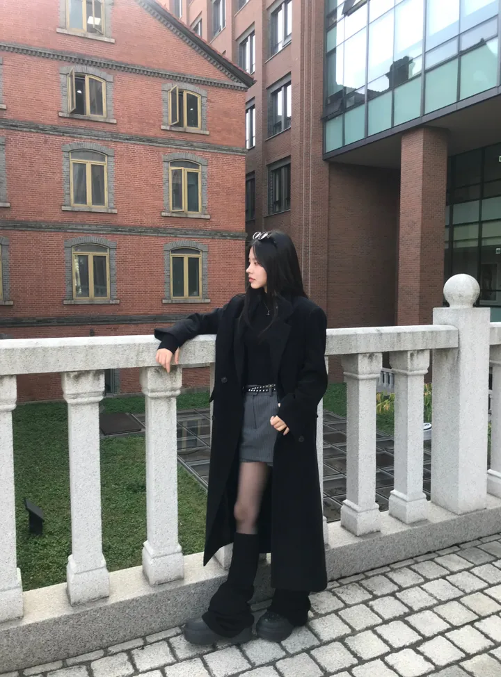 [울함유고퀄🖤] 엘리 울 더블 버튼 뒤트임 누빔 겨울 롱 코트 상세 이미지 18