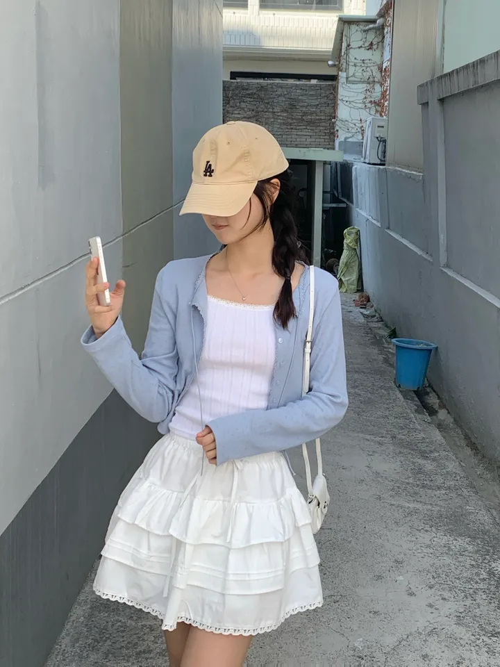 [봄-여름가디건💗(3color)] 라인 레이스 스트랩 가디건 / 데이트룩, 여친룩, 여리룩, 봄신상, 봄코디, 여름가디건, 살안타템 상세 이미지 14