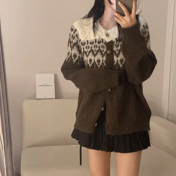[손등덮는/🧶여리포근] 겨울 필수 아이템! 아벨 노르딕 앙고라 긴팔 니트 가디건 상세 이미지 10