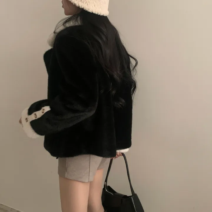 [따뜻해요/분위기갑🖤] 체코 밍크 퍼 루즈핏 카라자켓 - 2color 상세 이미지 4