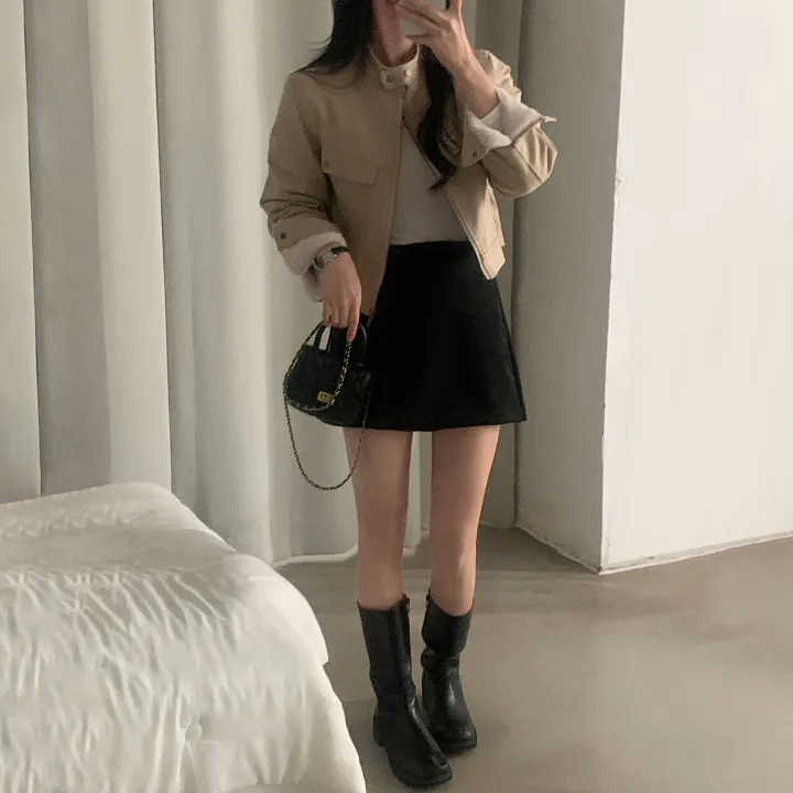 Made [왕따뜻] 몽블 스웨이드 차이나 크롭자켓, 집업 - 4color 상세 이미지 17