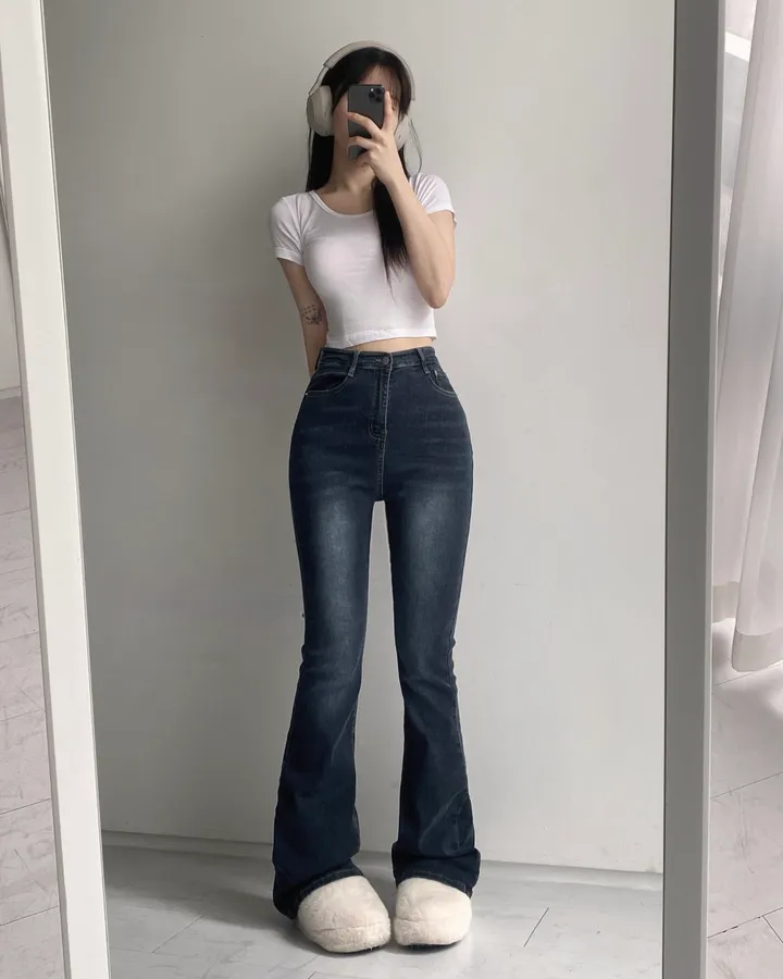 [인생팬츠/기장선택/~2XL] 빈티지 워싱 스판 하이웨스트 부츠컷 데님 롱 팬츠 - 6color 상세 이미지 35