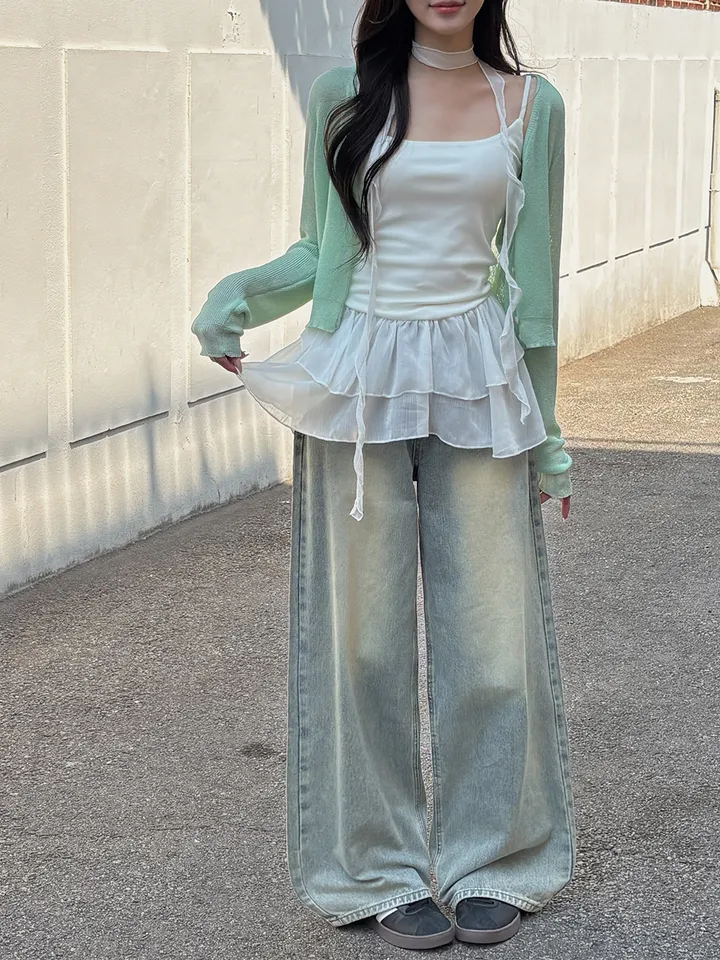 [여름까지🩵/핏강추] 르비 시스루 여리핏 세미 크롭 브이넥 긴팔 가디건 5colors 상세 이미지 40