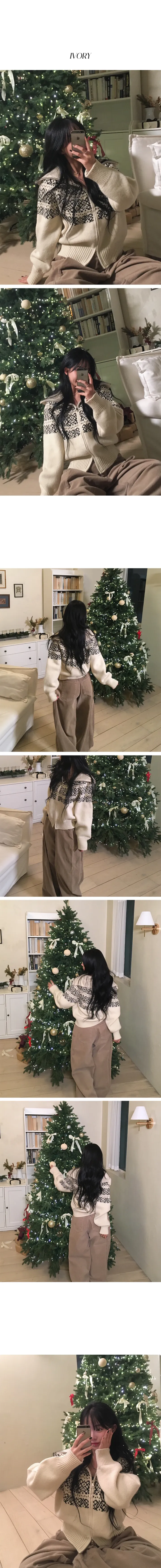[도톰,아방핏🎁/투웨이] 노르딕 마블링 고퀄 오버 루즈핏 도톰 투웨이 카라넥&하이넥 니트 집업 (한겨울까지 쭉~) 상세 이미지 4
