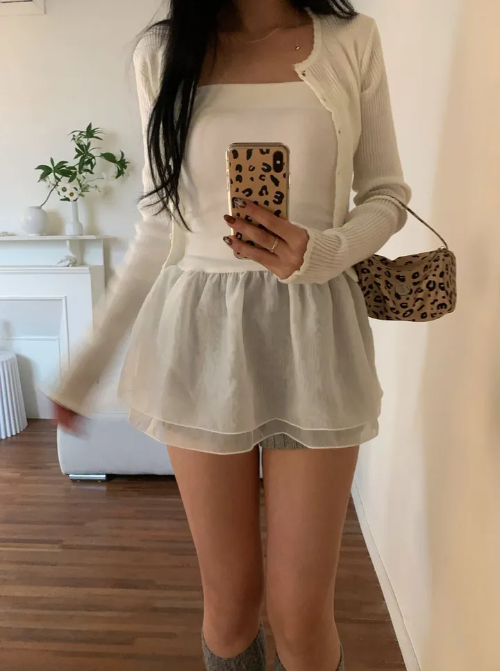[-3kg감량핏] 물결 골지 가디건 -2colors 데일리룩 데이트룩 레이어드룩 상세 이미지 4