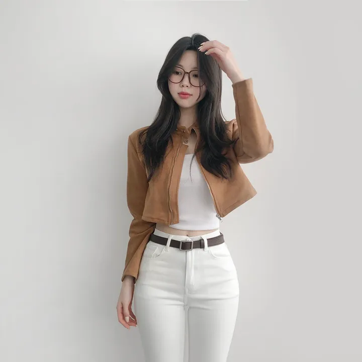 [부드러움/핏넘예] 봄자켓으로 추천! 차이나카라 크롭핏 슬림 스웨이드 자켓 상세 이미지 17