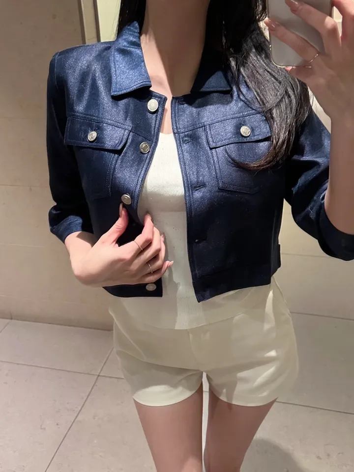 [ 선주문할인 ] 렉스 카라 글로시 펄 자켓 (3color) / 하이퀄리티 / ss 봄 & 썸머자켓 상세 이미지 14