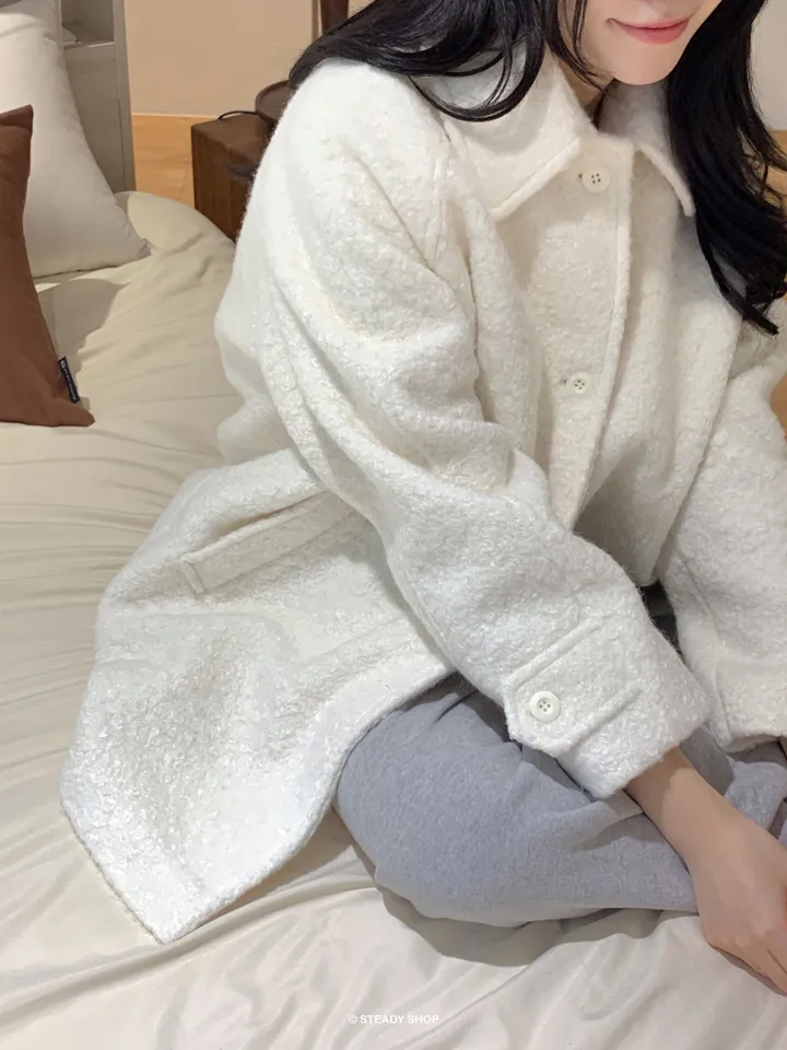 [울코트/울40%/누빔] 코지 부클코트 하프코트 코트 (3colors) 상세 이미지 18