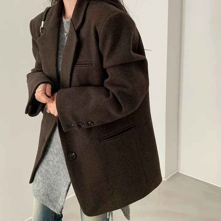 [wool100%/브랜드공정]  윈터 싱글 투버튼 카라 리얼 울 자켓 블레이저 - jk 상세 이미지 76