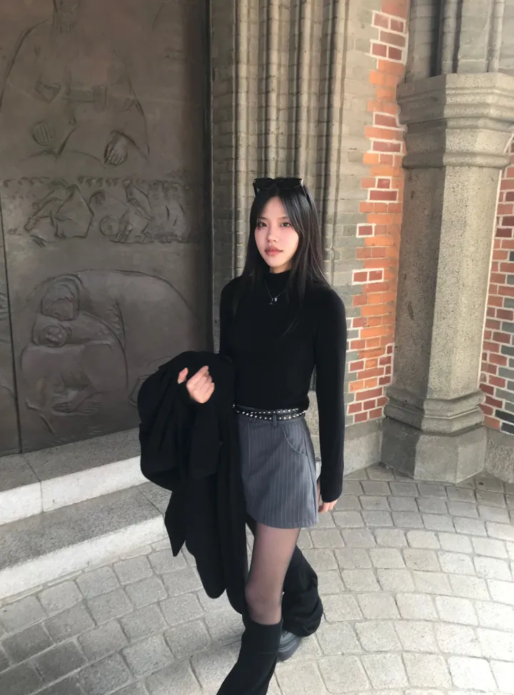 [울함유고퀄🖤] 엘리 울 더블 버튼 뒤트임 누빔 겨울 롱 코트 상세 이미지 36