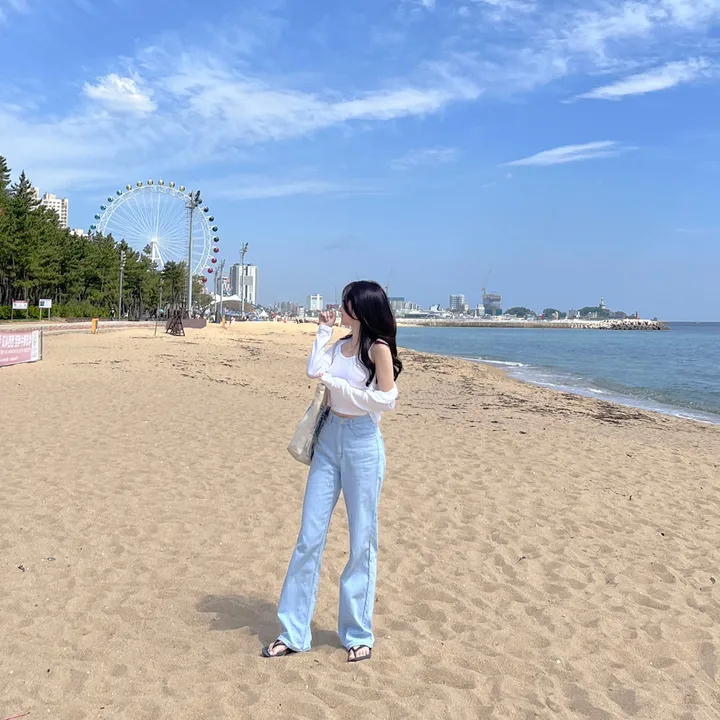 [자체제작/허리쏘옥/기본,롱ver] 후들후들 얇은 썸머 연청 와이드 데님 여름 청바지 롱팬츠 상세 이미지 68