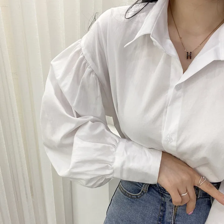 🚀당일발송🚀[베이직/하객룩] 봄 가을 메인 벌룬 블라우스 남방 상세 이미지 15