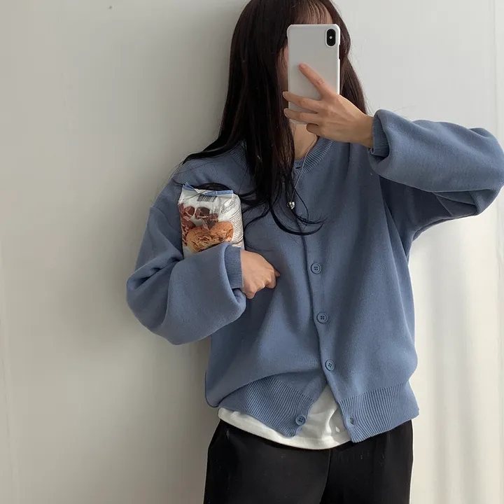 [ 데일리/무려~12컬러 ] 가을 겨울 포포 도톰 라운드 가디건 상세 이미지 20