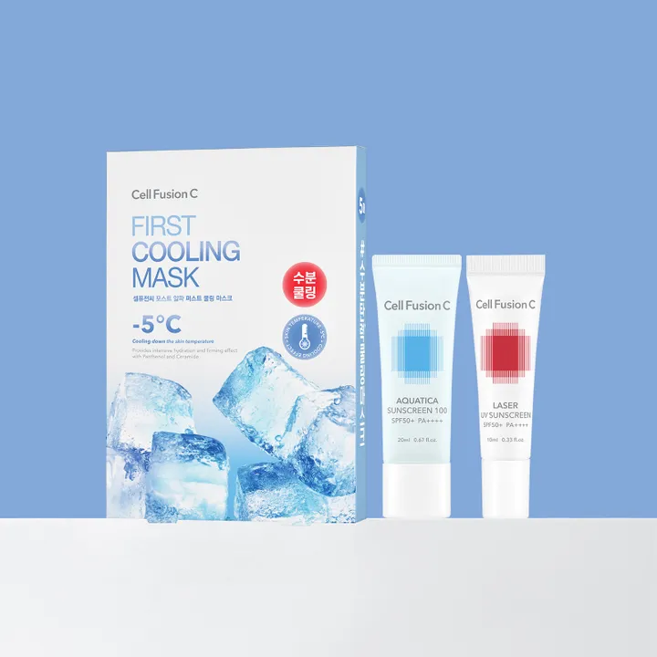 퍼스트쿨링마스크5매 + 아쿠아티카썬20ml + 레이저 유브이 썬10ml