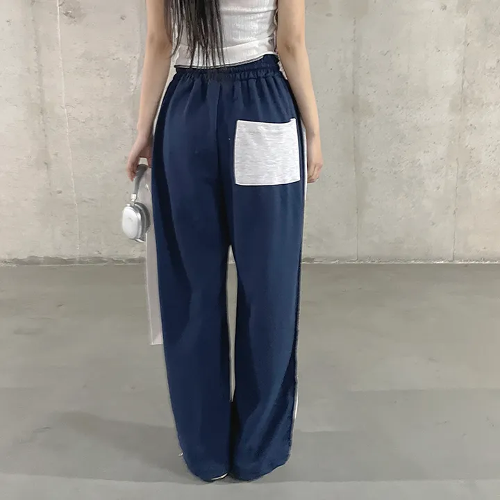 *7color*[롱다리핏/핏보장] 싸인 사이드 핀턱 배색 와이드팬츠 트레이닝 봄팬츠 백포켓 힙 트렌디 꾸안꾸 상세 이미지 30