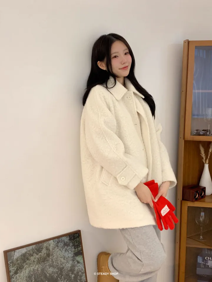 [울코트/울40%/누빔] 코지 부클코트 하프코트 코트 (3colors) 상세 이미지 35