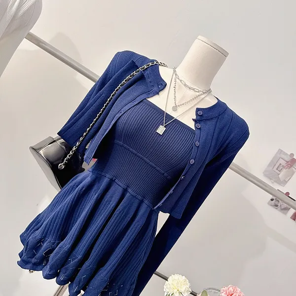 *최저가💙 [세트가격!/하객룩!] 드온 펀칭원피스 레이스원피스 셔링원피스 프릴 플레어원피스 플리츠원피스 나시원피스 미니원피스 레이어드원피스 긴팔 크롭가디건 니트가디건 여름투피스 상세 이미지 44