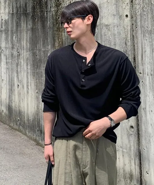 【KOOLOSET】Pigment Track Line Layered Long Sleeve Pigment Track Line Layered Long Sleeve (3color) - 4910