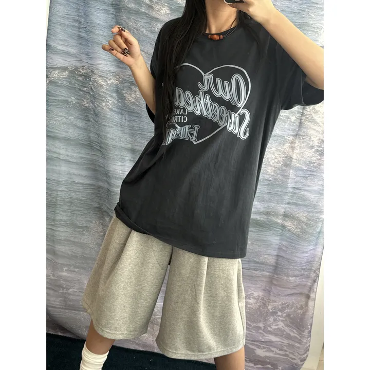 [UNISEX/기획특가/소장추천!/3size!]사이드 폴드 핀턱 포인트 루즈 와이드 벌룬 버뮤다 하프 트레이닝 팬츠(2color) 상세 이미지 52