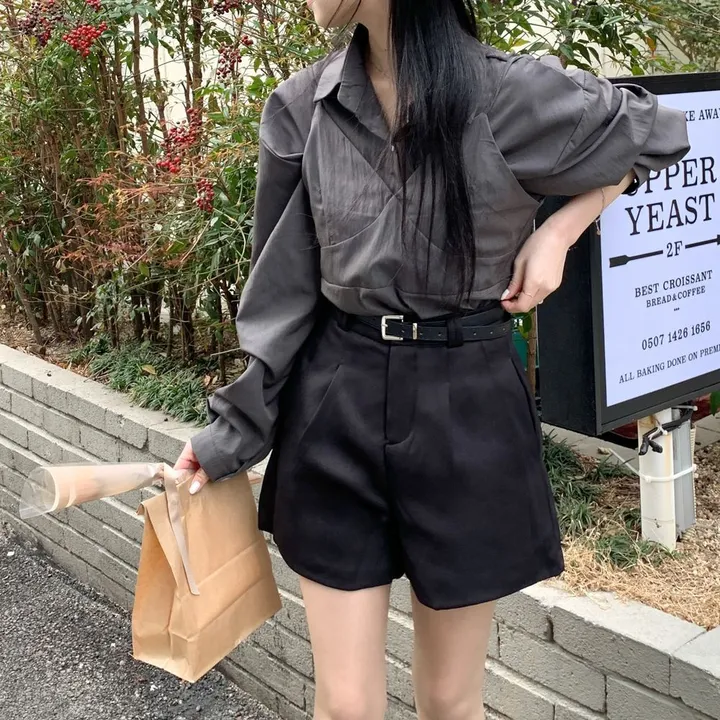 [set🖤/기장조절/데이트룩] 셔츠ops+뷔스티에ops 투피스 레이어드 세트set 상세 이미지 62