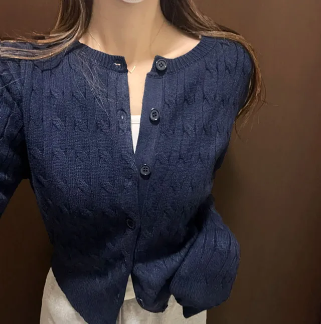 [고퀄/늘어짐X] 꽈배기 니트 케이블 데일리 가디건 상세 이미지 3