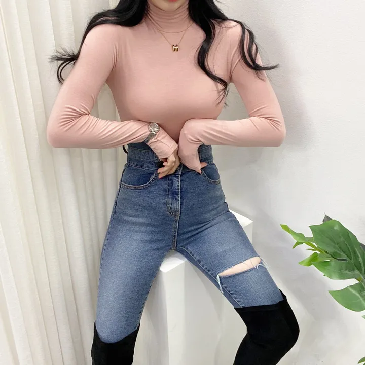 🚀당일발송🚀[6천장돌파/기모선택/묶음할인] 봄 가을 겨울 메이 부들 여리 폴라 티셔츠 이너티 상세 이미지 29
