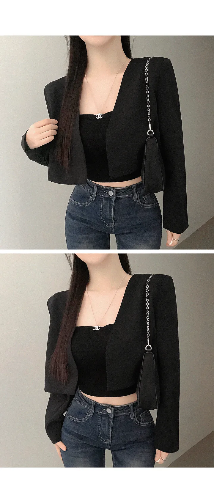 [🔥최저가🔥/완전깔끔한핏!!] 마티네 노카라 간절기 미니 크롭 자켓 봄자켓 봄아우터 봄옷 봄신상 상세 이미지 9