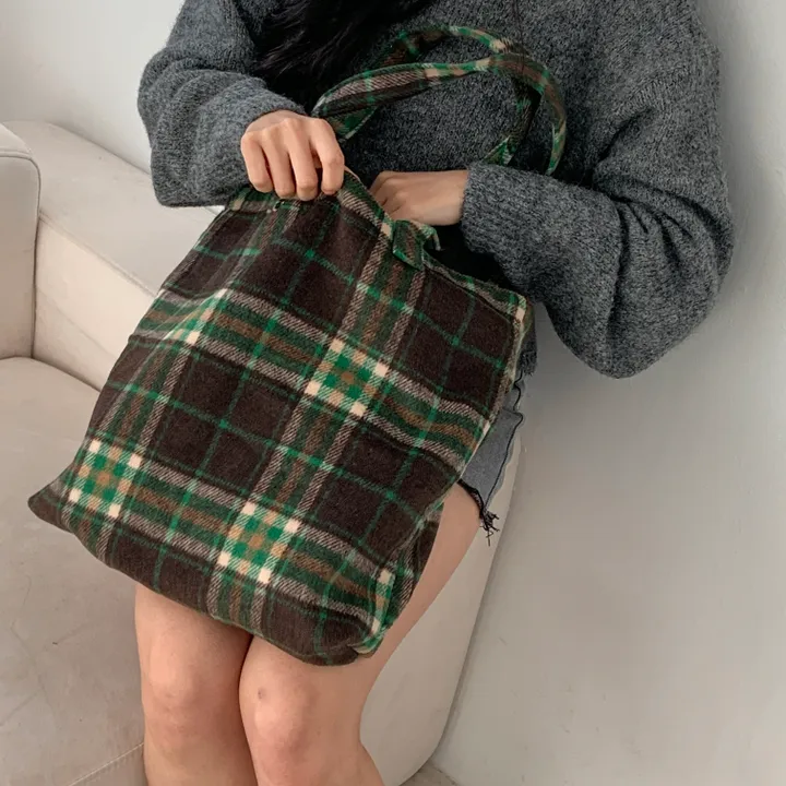 🌼2color🌼 윈터 체크 에코백🚚당일출고🚚 (그린, 네이비) 크리스마스, 연말파티, 겨울신상⛄︎ 상세 이미지 20