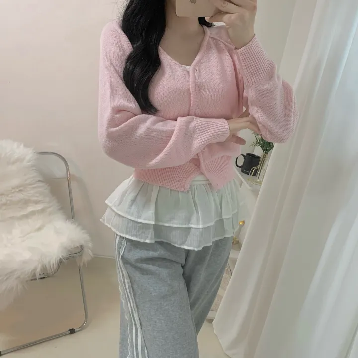 *주문폭주🔥[여름까지쭉-/러블리!] 레이스 배색 라인 조거 와이드 스트링 트레이닝 팬츠 2color 상세 이미지 20