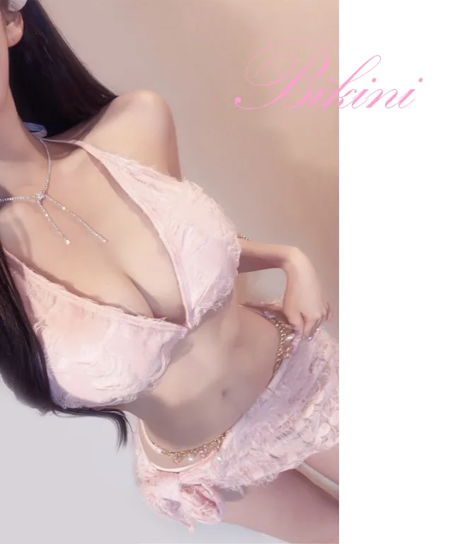 당일출고 [블링 홀터비키니/4COLOR] 고퀄* 레이스 비즈 끈 홀터넥 비키니 수영복 상세 이미지 2