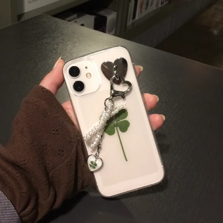 🍀2025 LUCKY drop heartchain clover phonecase 드롭하트체인 클로버 행운 폰케이스 상세 이미지 11