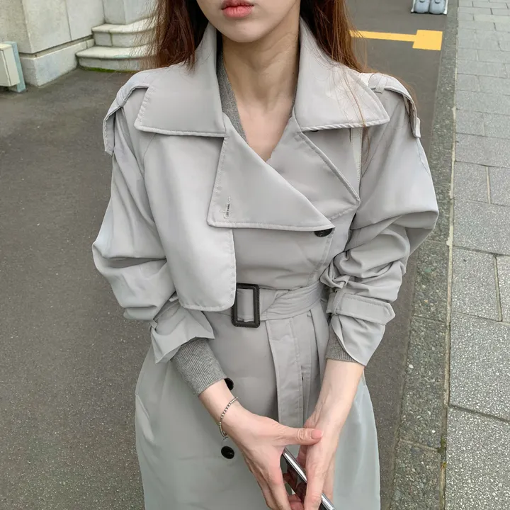 [허리잘록🍂타이SET] 브이넥 랩 니트 가디건 옆단추 이중 레이어드 긴팔 스카프 세트 봄 가을 간절기 여리핏 페미닌 데이트룩 하객룩 4COL 상세 이미지 36