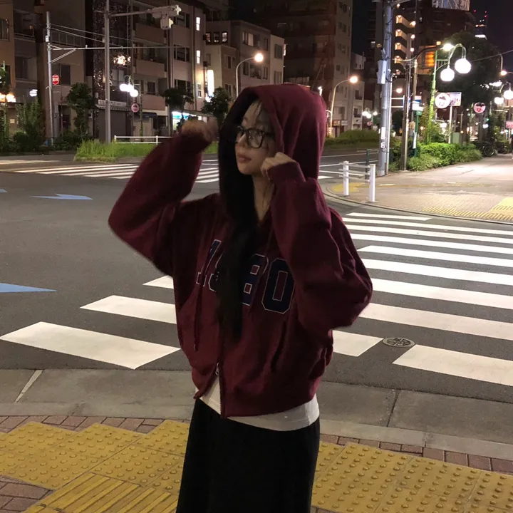 [기모추가!가을신상🤎]투웨이 도톰 자수 레터링 후드집업 7color 상세 이미지 4