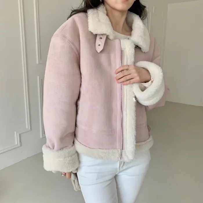 히놀라 ❤️스웨이드 하이넥 숏 무스탕 3color 상세 이미지 18