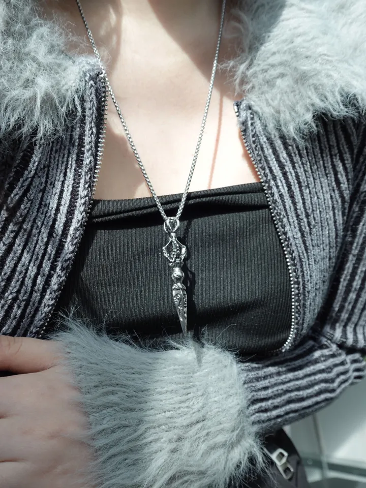 [s.steel] sculpture necklace | 조각 빈티지 목걸이 써지컬 상세 이미지 12