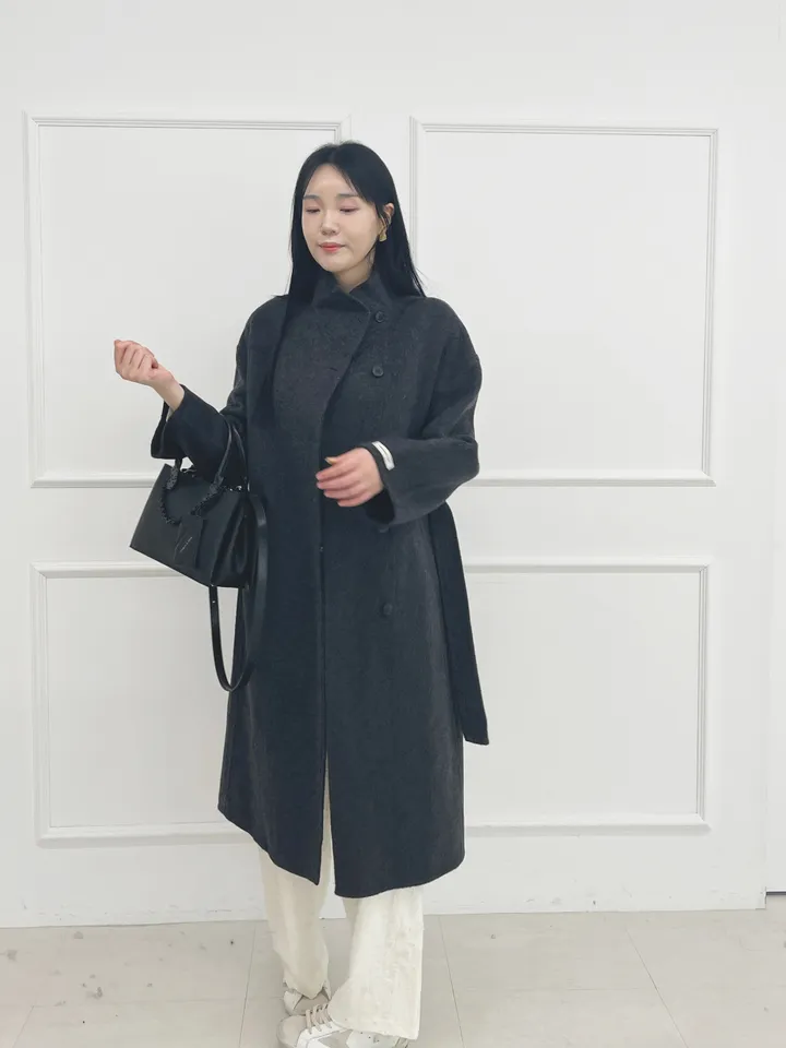 자체제작 원단부터 다른 엣지넥 양모 핸드메이드코트 빅사이즈 연말룩 하객룩 110까지 상세 이미지 29