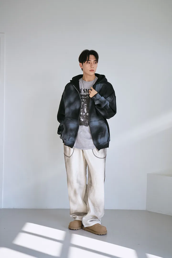 [UNISEX] 빈티지 워싱 더티 투웨이 후드집업 크롭 워싱  피그먼트 오버핏  핸드워머  커플룩 스트릿룩 빈티지룩 남여공용 유니섹스 크롭집업  빅사이즈 유니크 봄신상신상 물나염 상세 이미지 67