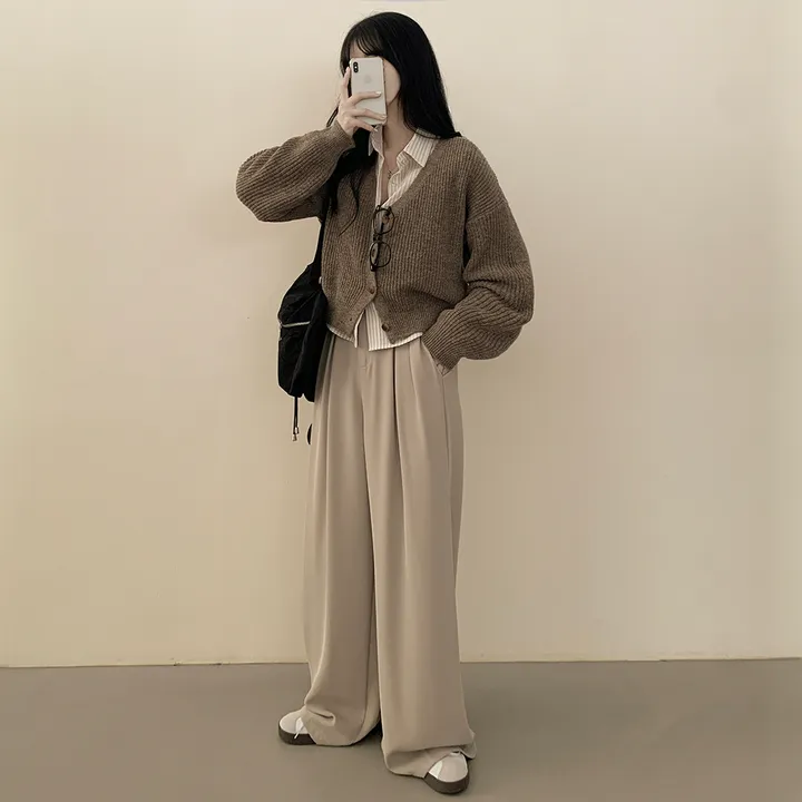 [캐시울/포근~] 고퀄! 아방핏 브이넥 하찌 크롭 벌룬 니트가디건 상세 이미지 19